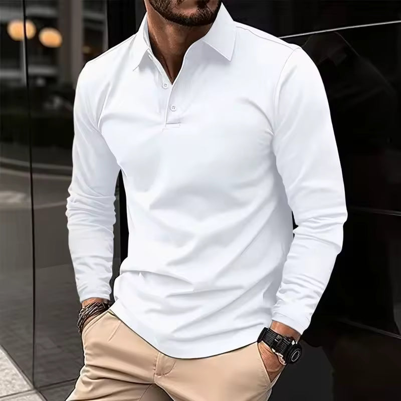 Slim Fit Long Sleeve Polo Shirt