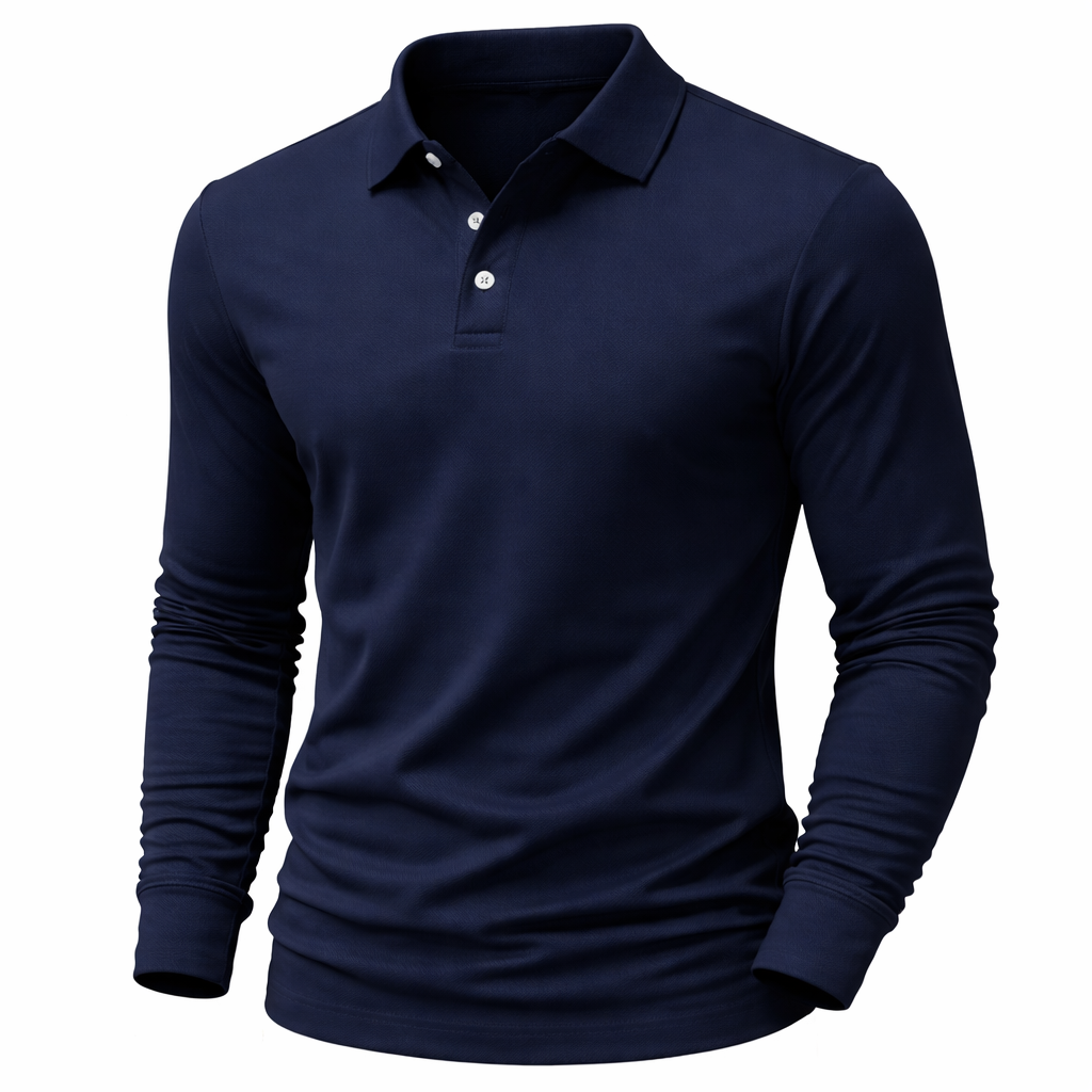 Slim Fit Long Sleeve Polo Shirt